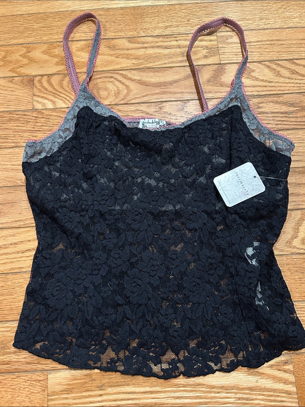 Free People Black & gray Lace Camisole - Women